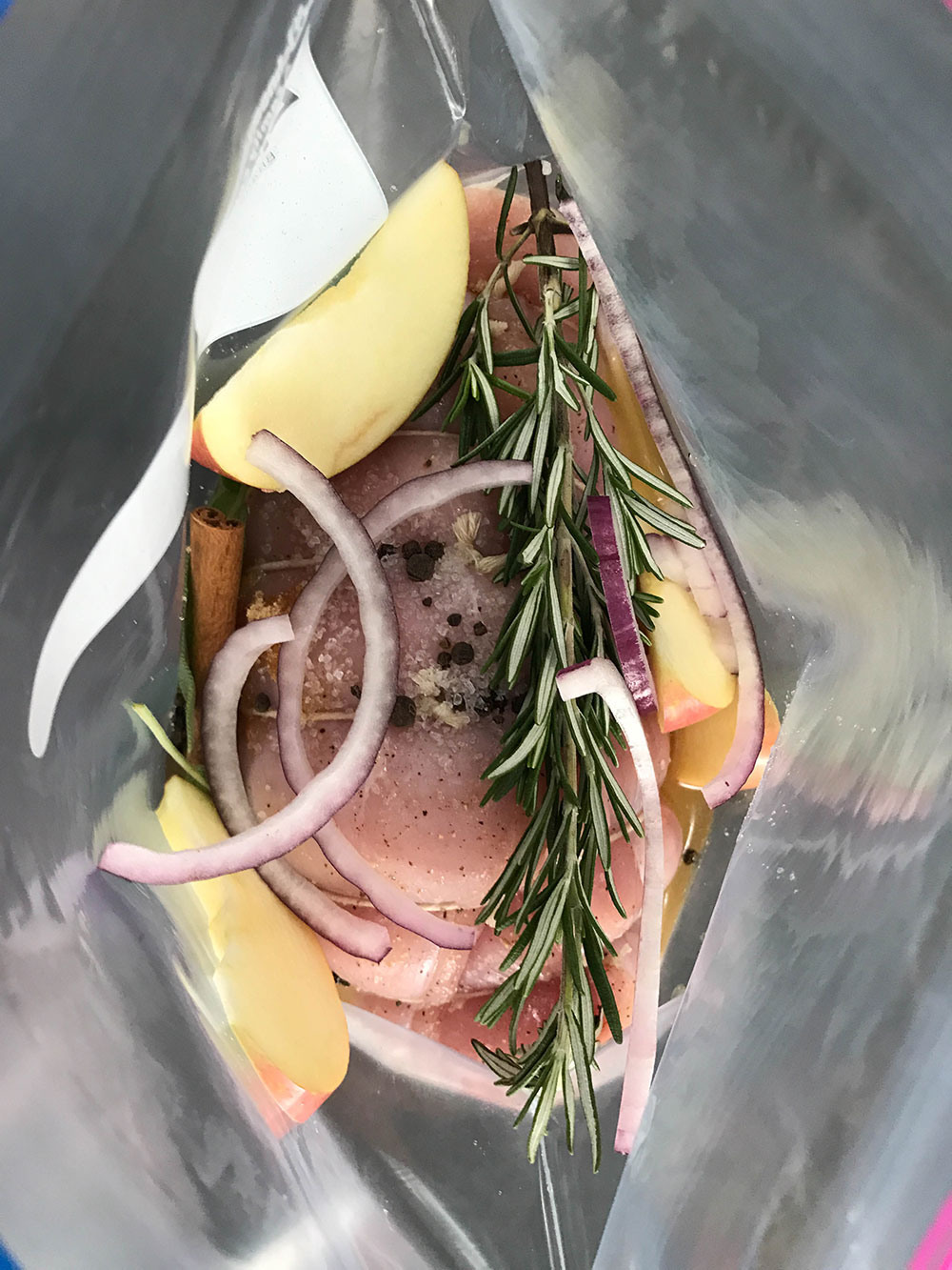 Packing The Turkey and Seasoning into a Bag for Sous Vide